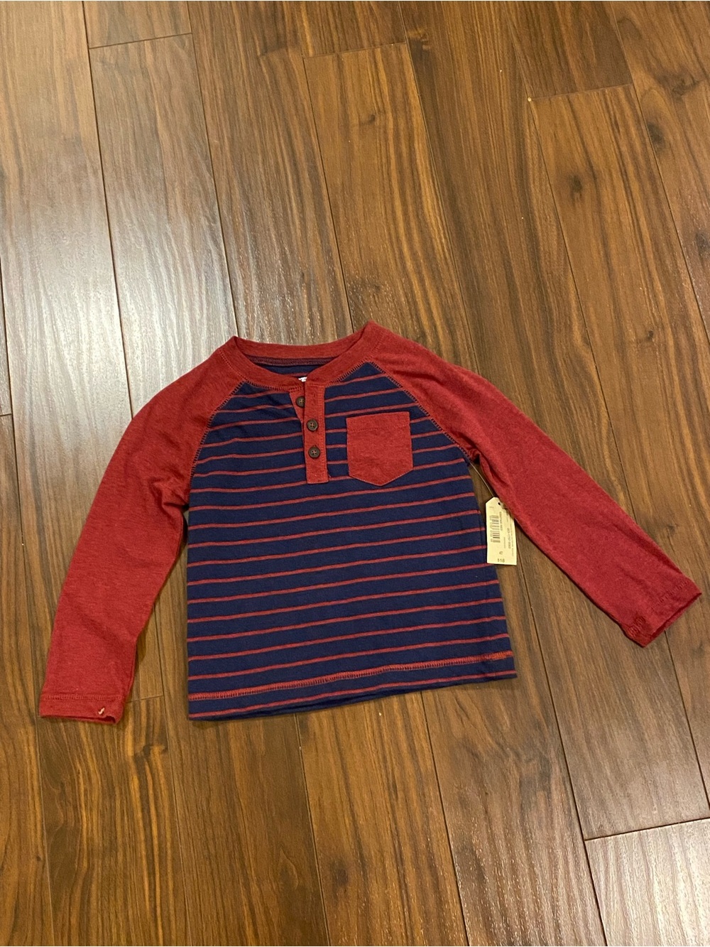 4/$20 Arizona Jeans Striped Henley 4T
